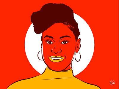 Color Rae - "Issa Rae" actress adobe illustrator art comedian design flat flat design illustration illustrator line art minimal movie red vector