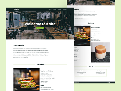 Kaffe - Cafe Web Design adobe xd cafe flat menu minimal ui ui design ux ux design web web design website