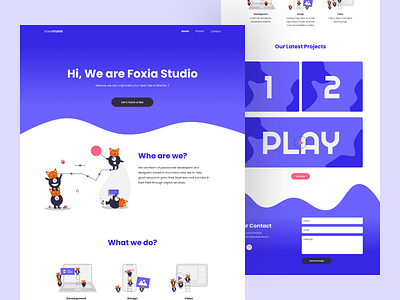 Foxia Studio - Company Web Design company company profile figma gradient illustration profile ui ui design ux ux design wave web web design website