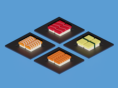 3D Nigiri Sushi 3d 3d illustration 3d modeling blender food isometric nigiri sushi