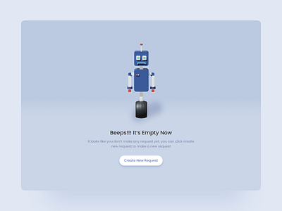 Empty State - Web Design 3d 3d ilustration 3d modeling empty empty state figma minimal robot ui ui design ux ux design web web design website