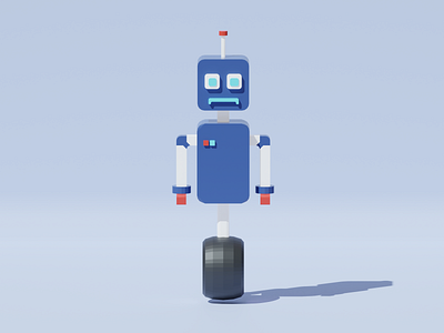 3D Robot for Empty State 3d 3d illustration 3d low poly 3d modeling blender design illustration lowpoly robot sad