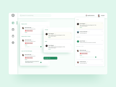 Notifications and Messages - Web App Design dashboard dekstop design figma flat message minimal notification ui ui design ux ux design web web design website