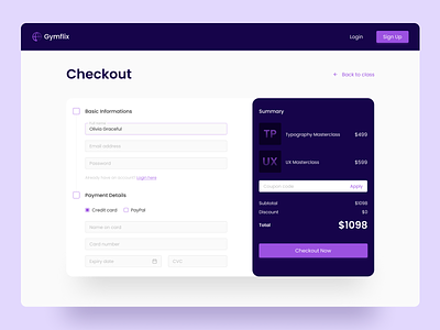 Checkout Page - Web Design