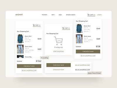 Cart Tooltip - Web Design cart cart tooltip clean clothes clothing design fashion figma flat minimal online shop shopping tooltip ui ui design ux ux design web web design website