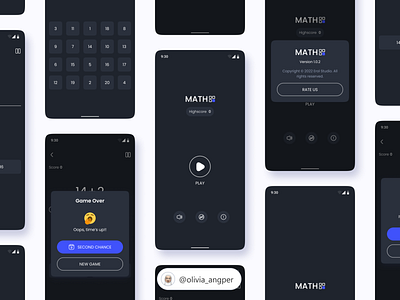 MATH - Simple Calculation Game android app calculation clean design figma flat game interface minimal mobile mobile app mobile design mobile game playstore ui ui design uiux ux ux design