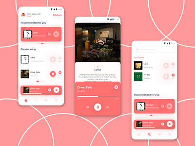 Mulon android android app android app design app clean figma music ui ux uiux