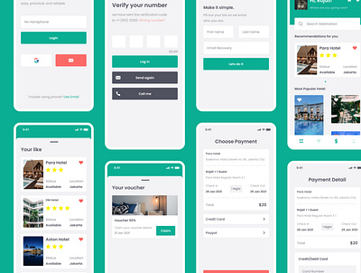 Shoty - Booking Hotel App app clean design flat hotel mobile ui ux