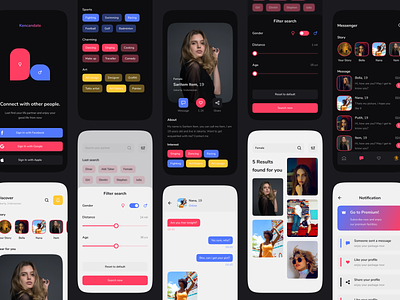 Kencandate - Dating mobile App app clean dating design flat mobile ui ux