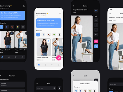 Gombal - Online shop app app clean dark flat light mobile shop shopping ui ux