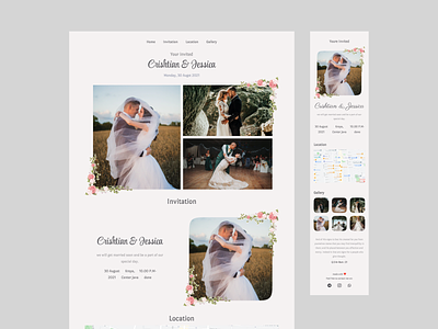 Wedding invitation website clean design desktop flat light mobile ui ux web website wedding