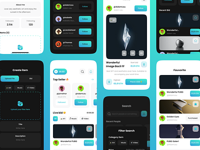 Amigos - NFT mobile Apps app clean dark design flat light mobile nft ui ux