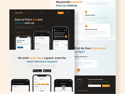 KerjaRodi.com - App Worker promotion website app clean dekstop design flat home page kerjarodi landing page light mobile promotion ui ux web web design website website design worker