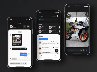 Wangsaff - Mobile Chat App app chat chat app chatting clean communication design flat interface ios message app messages mobile mobile app social status ui ux