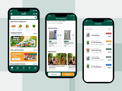 Online Seed Store App Design app ui home screen plant app product details seed app