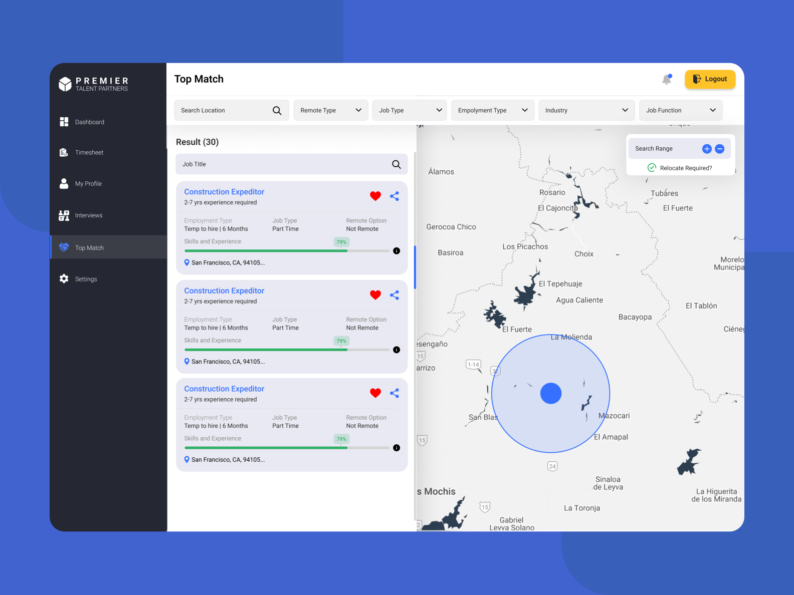 Top Matched Jobs Dashboard Design by Vijay Ramola on Dribbble