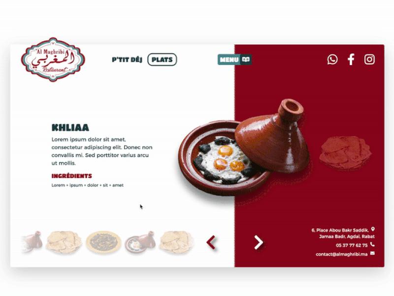 Restaurant Website in Motion