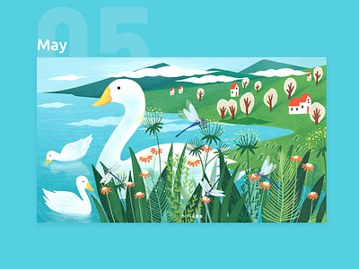 May calendar 2019 illustration