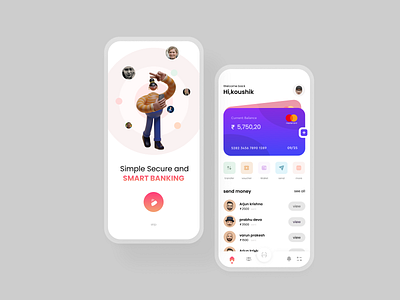 Banking App app branding design dribbble best shot illustration mobile ui typography ui design ux web