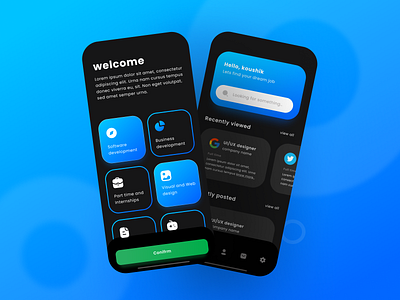 Job finder app app design flat illustration logo minimal typography ui ux web