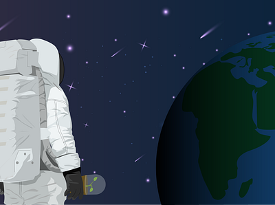 Earth's last one art astronaut design earth globe illustration illustrator poster artwork space spaceillustration vector