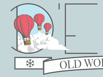 Old World balloons illustrator logo vector