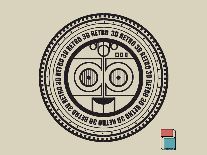 3dretro gif identity illustrator logo robot vector