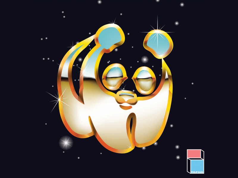 WWF mash up illustrator chrome logo vector