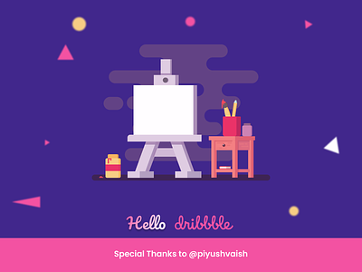 Hello Dribbble! clean debut design dribbble dribbble invite flat hello thank you ui welcome