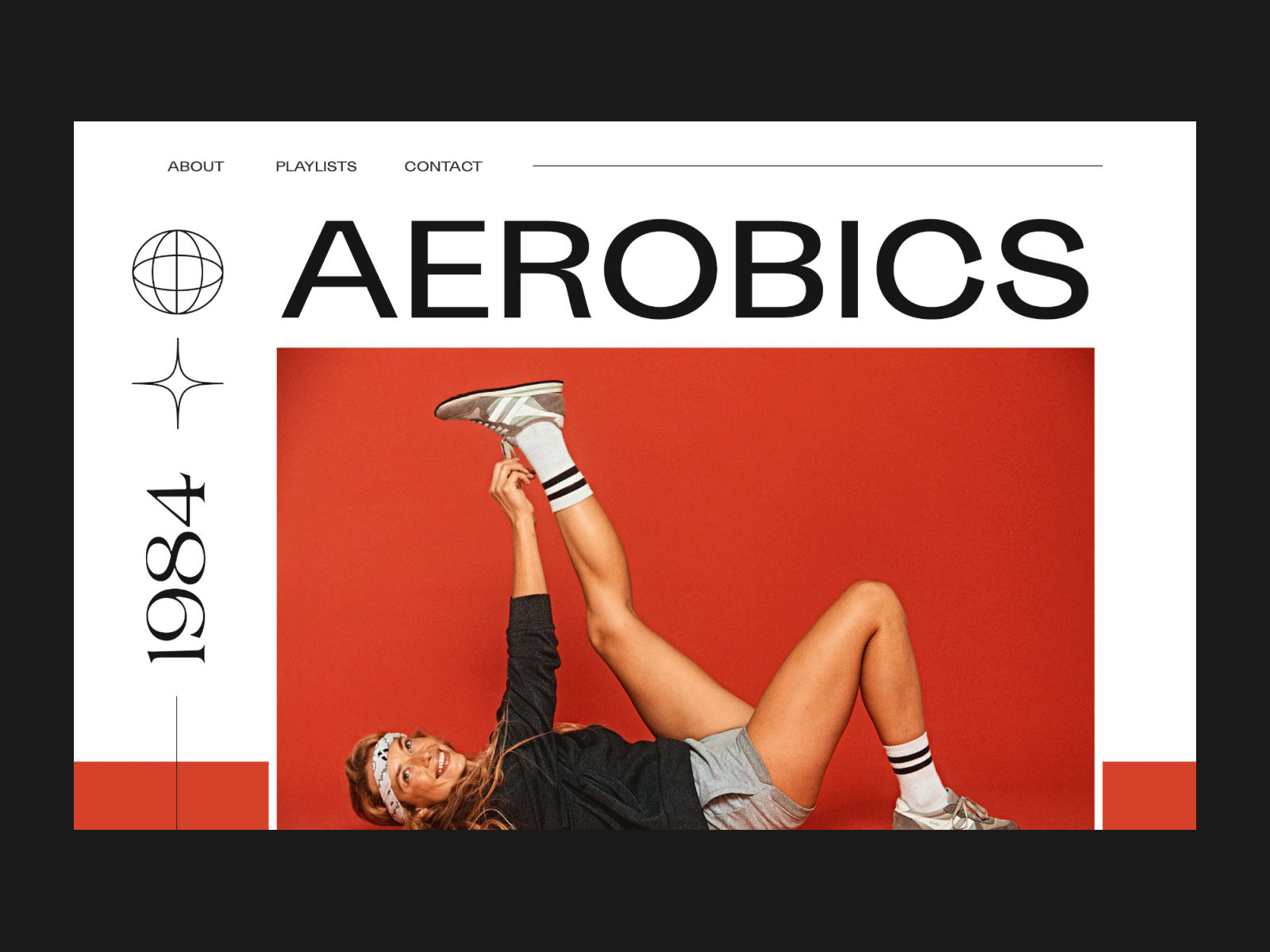Playlist Platform 80s aerobics design editorial layout playlist styletiles typography ui web workout