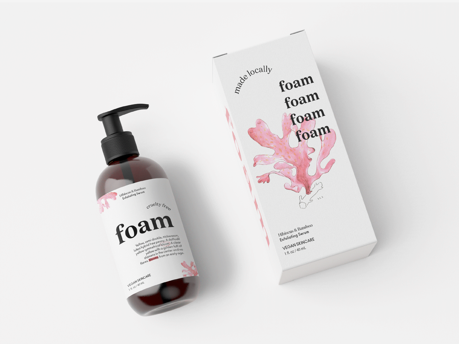 Foam Vegan Skincare branding branding and identity cosmetics graphicdesign layout logo mockup skincare typography