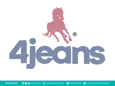 4jeans logo branding design flaminkgosh illustration logo typography vector