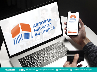 Aerosea Nirwana Indonesia logo design app branding design flaminkgosh illustration logo typography ui ux vector