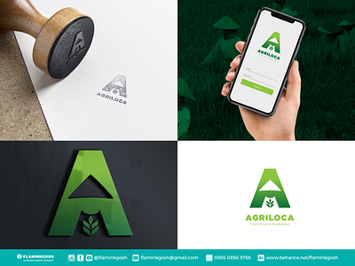 Agriloca Logo Design app branding design flaminkgosh illustration logo typography vector