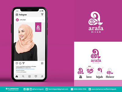 arafa hijab logo design app branding design flaminkgosh illustration logo typography ui ux vector