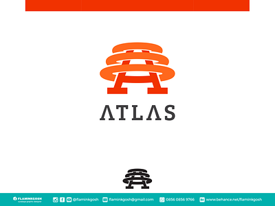 Atlas logo design app branding design flaminkgosh illustration logo typography vector
