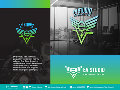 EV Studio Logo design branding design flaminkgosh illustration logo typography vector