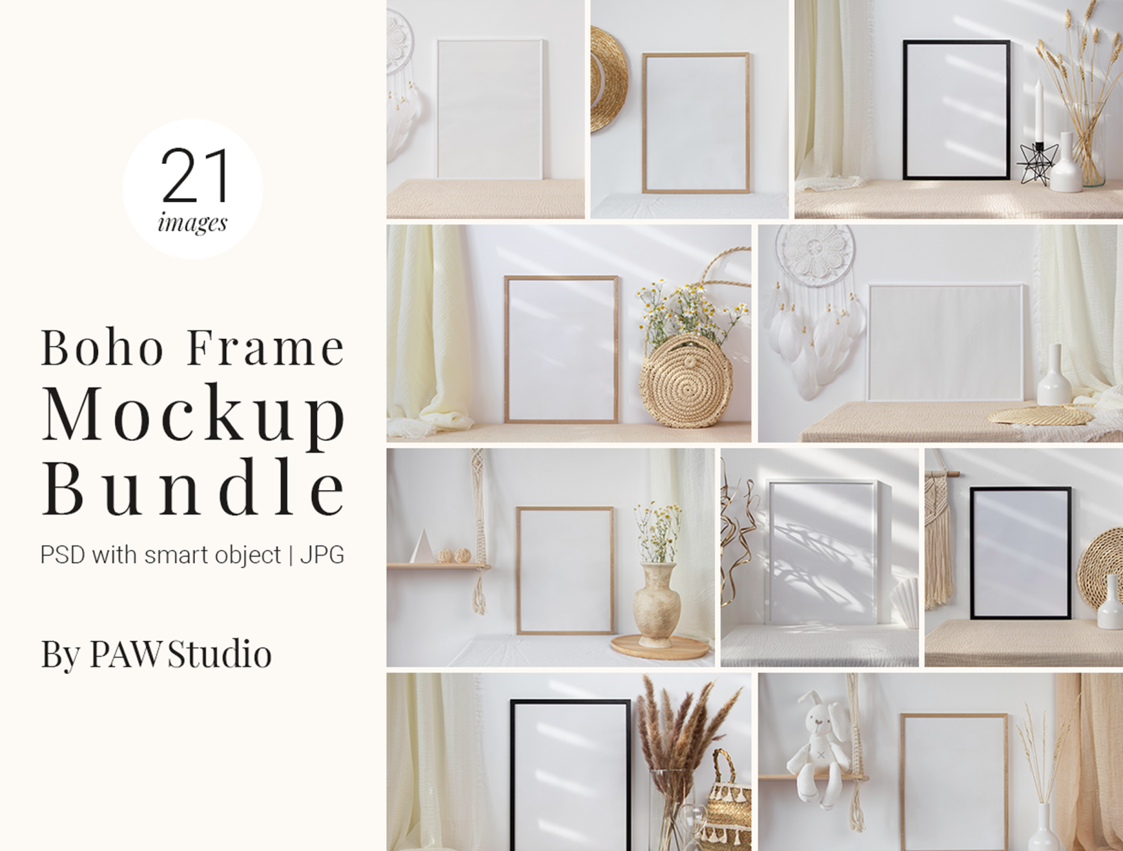 Boho Photo Frame Mockup Bundle By PAWStudio On Dribbble