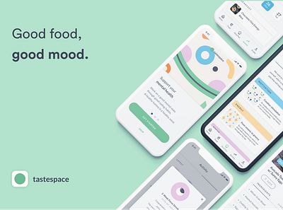 Tastespace | app to improve your mood through food app design food illustration mood ui ux