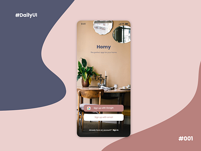 Daily UI #001 app daily 100 challenge dailyui design mobile mobile ui ui userinterface
