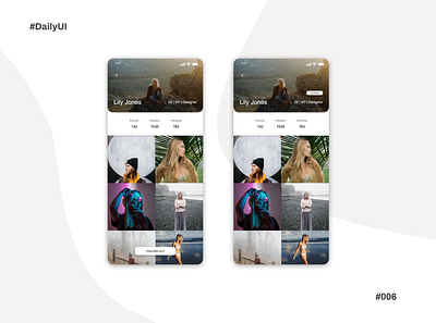 #DailyUI #006 User Profile app daily 100 challenge dailyui design follow mobile mobile ui profile social media ui user profile userexperience userinterface ux