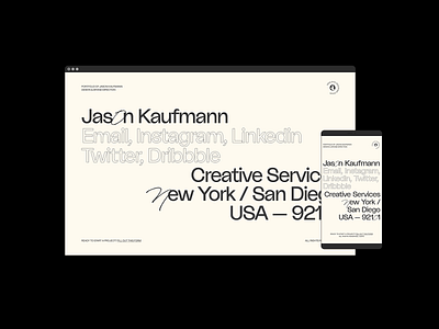 Jason Kaufmann — Landing Page branding design landing page portfolio typography web design website