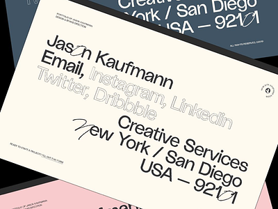 Jason Kaufmann — Landing Page, Color branding color typography web design