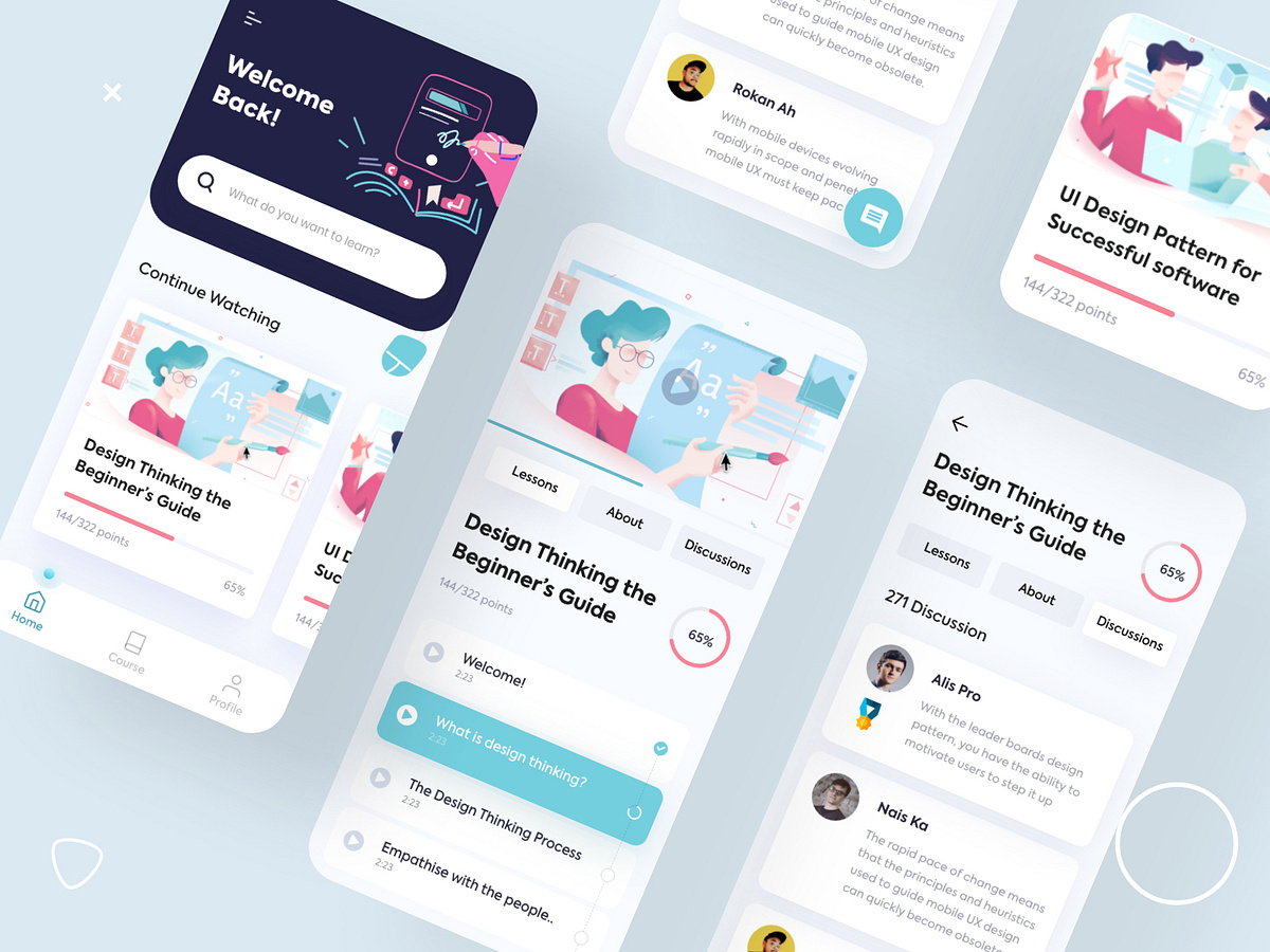 E-Edu App UI by Nasir Uddin on Dribbble