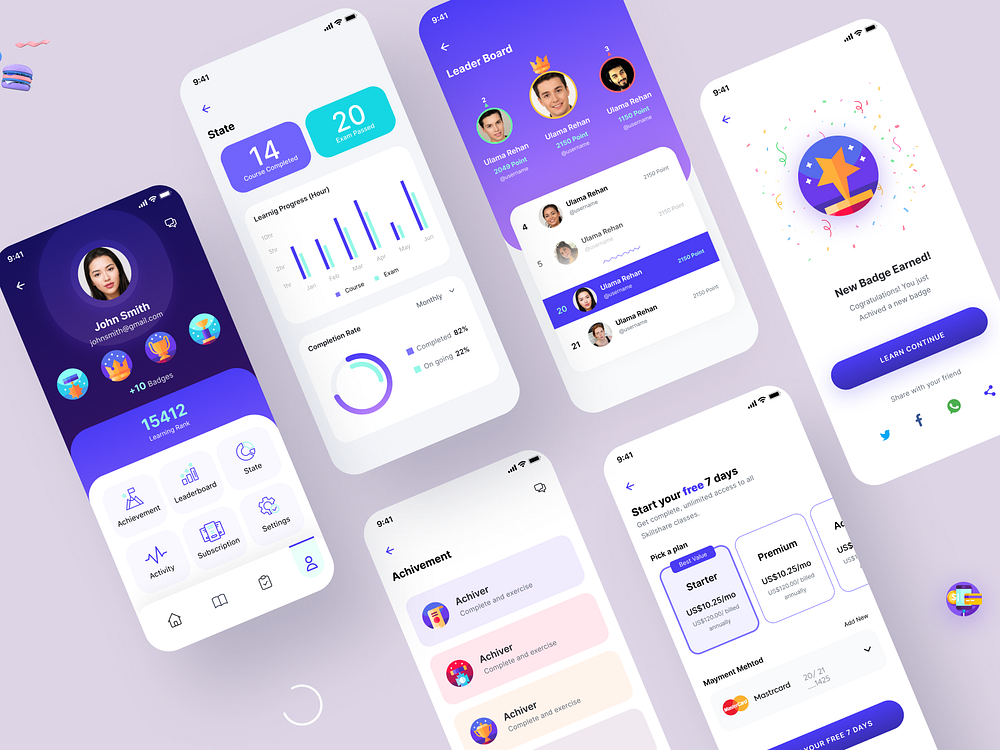 E learning App UX/UI Design by Nasir Uddin on Dribbble