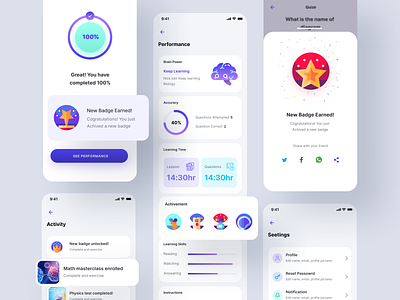 E-learning UI Design accuracy badge course coursera courses education educational elearning elearning courses gamification learning learning app learning management system learning platform online learning skillshare top ux ui designer ui trend