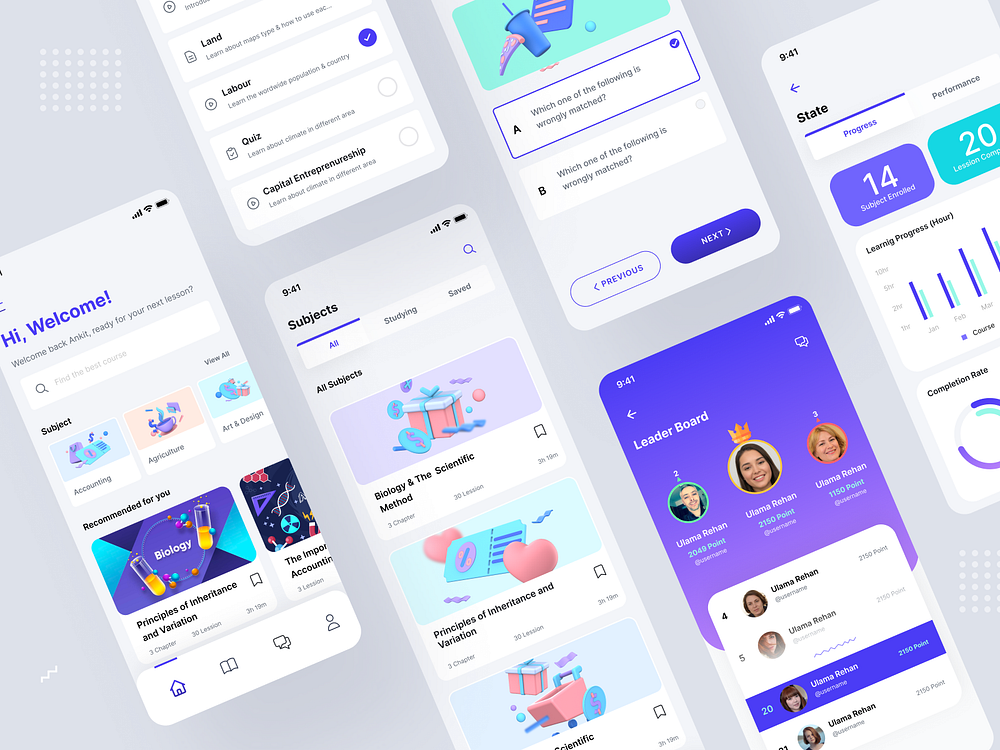 Elearning Ui Design by Nasir Nurency on Dribbble