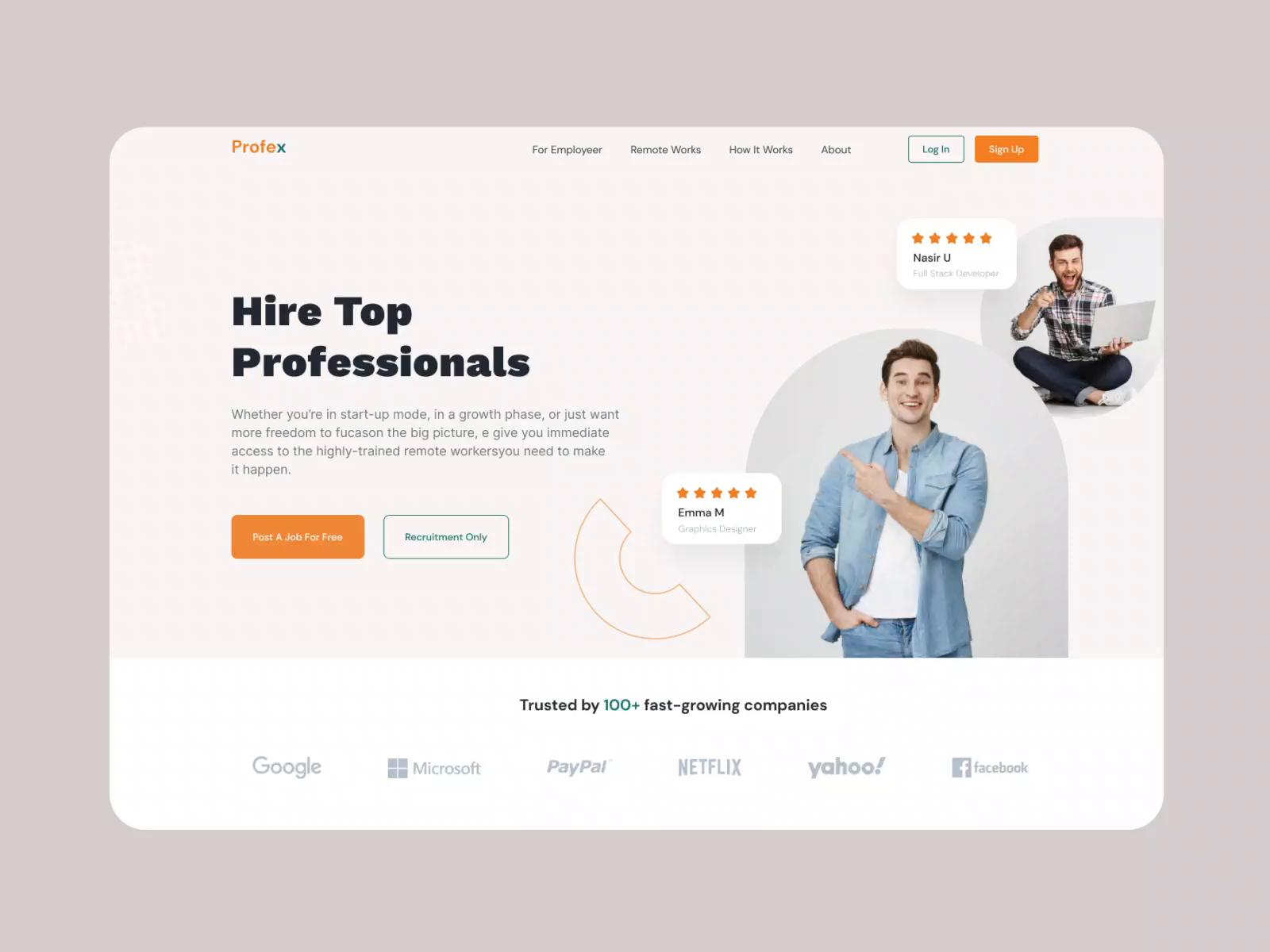 Profex Landing Page by Nasir Uddin on Dribbble