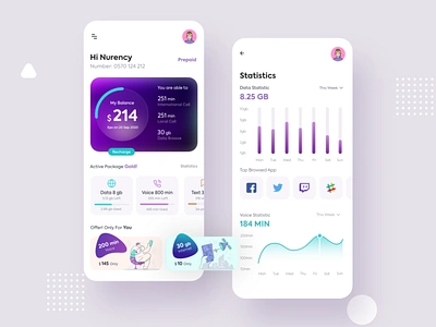 #Exploration - Telecom Operator App awesome flat design gradient minimal mobile operator simple telecom telecommunication telecommunications telecoms telephone top ui ui trend ui trends uidesign