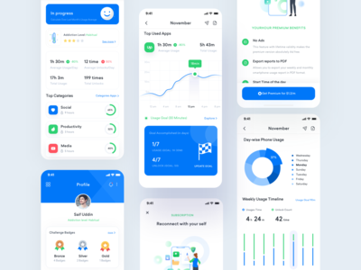 Mobile screen monitoring app ui ux clean mobile app mobile app design mobile application mobile ui productive productivity productivity app screen monitor trendy ui trend ui trends utility